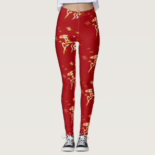 Leggings Año Nuevo Lunar Chino del Caballo 2026 4724 Fuego