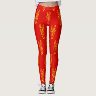 Leggings Año Nuevo Lunar Chino del Caballo 2026 4724 Fuego