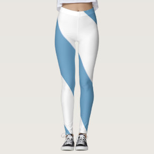 Leggings Antiguas franjas diagonales azules y blancas