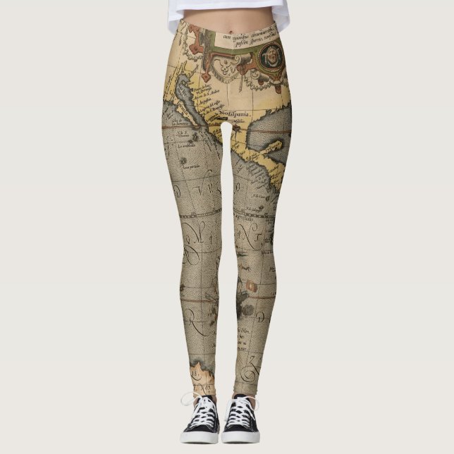 Leggings Antiguo mapa inspirado (14) Etiqueta de equipaje (Anverso)