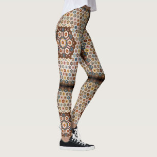 Leggings Antiguo patrón de tallo de Honeycomb - artesanía d