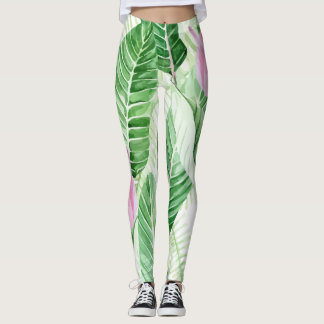 Leggings Anturio Rosa Planta Tropical