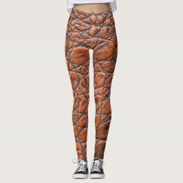 Leggings apariencia falsa de cuero de cocodrilo