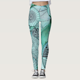 Leggings Apenas polainas verde azuladas