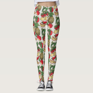 Leggings Aplicación de la fruta y verdura
