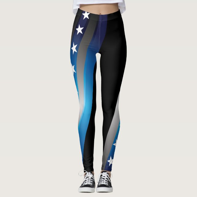 Leggings Apoye las polainas azules (Anverso)
