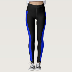Leggings APOYE las polainas AZULES de la raya azul