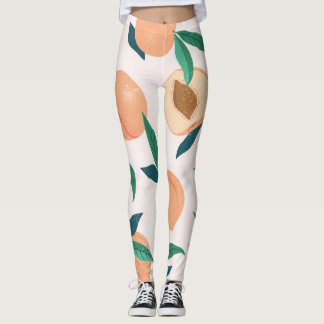 Leggings Apricot De Peach: Patrón Tropical Sin Marea.