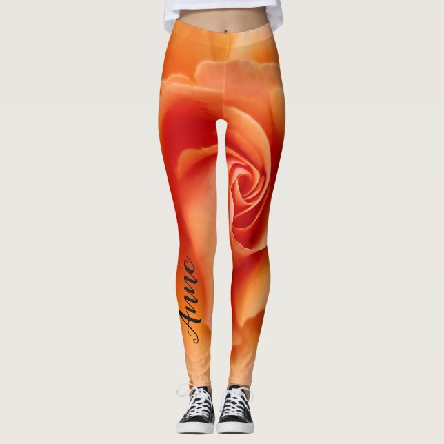 Leggings Apricot Rosa Flower Close Photo (Anverso)