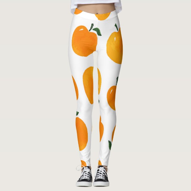 Leggings Apricots Acuarela Vintage de fondo blanco (Anverso)