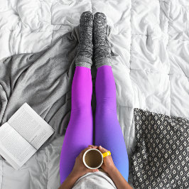 Leggings Aqua Blue and Hot Pink Miami Ombre