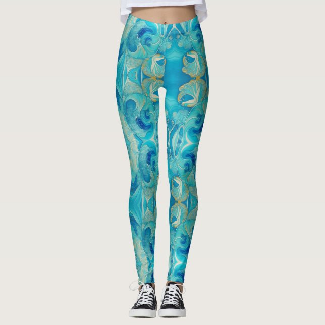 Leggings Aqua Kasih Swirls (Anverso)