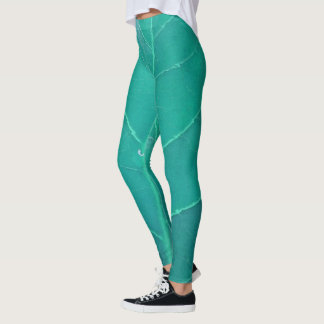 Leggings Aqua Leaf