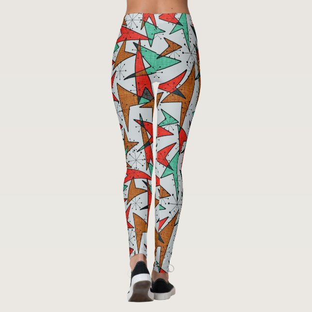 Leggings Aqua y Naranja, Flechas atómicas, Piernas Starburs (Reverso)