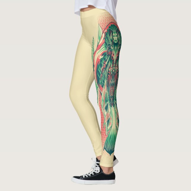 Leggings Aquaman | Queen Fisherman Art Nouveau Panel (Izquierda)