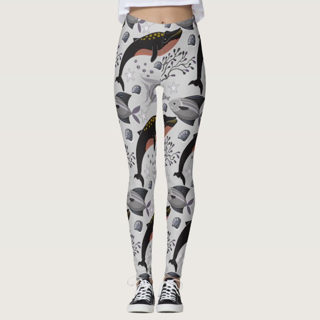 Leggings Aquatic animals pattern | ocean underwater life 22 (Anverso)