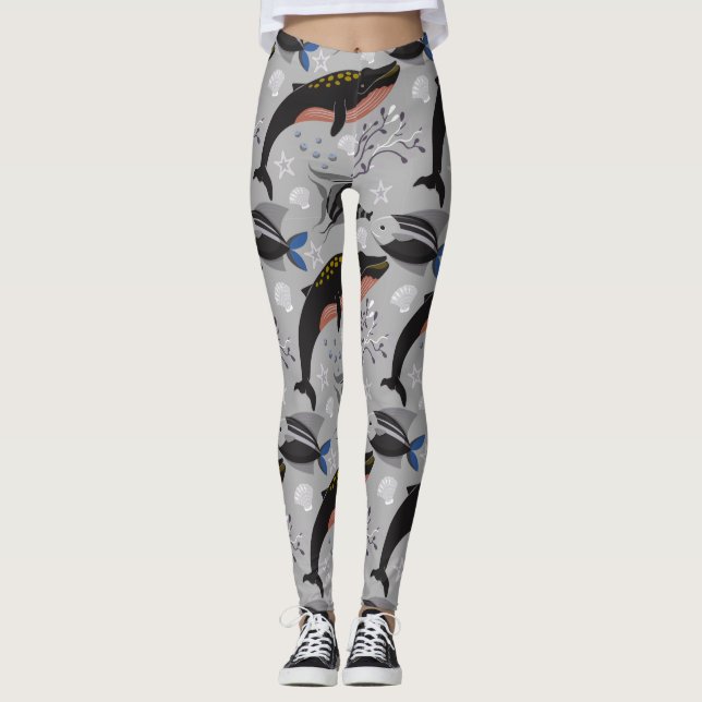 Leggings Aquatic animals pattern | ocean underwater life 23 (Anverso)
