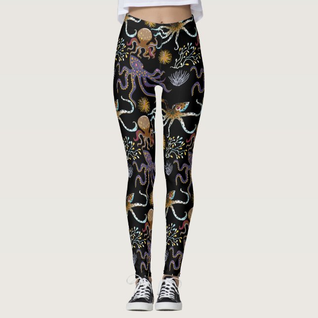 Leggings Aquatic animals pattern | ocean underwater life 29 (Anverso)