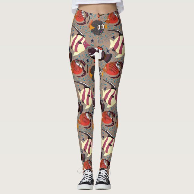 Leggings Aquatic animals pattern | ocean underwater life 41 (Anverso)