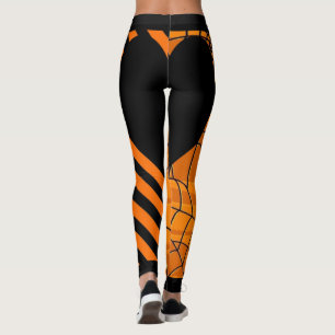 Leggings Araña de raya de corazón negro