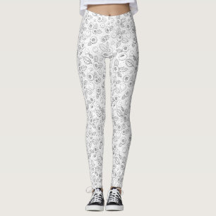 Leggings Arándanos azules en blanco y negro