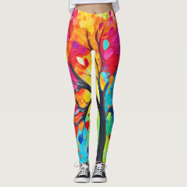 Leggings Árbol arcoiris de pintura de vida