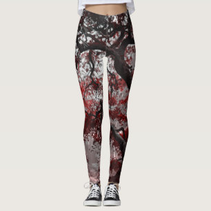 Leggings Árbol de cerezo rojo