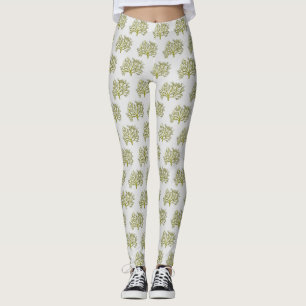 Leggings Árbol de coral de color verde