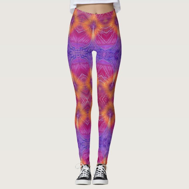 Leggings Árbol de diamante amarillo azul (Anverso)