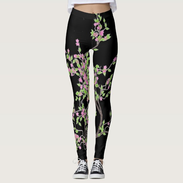Leggings Árbol de la primavera con las flores (Anverso)