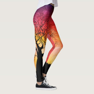 Leggings Árbol de la puesta del sol de la vida