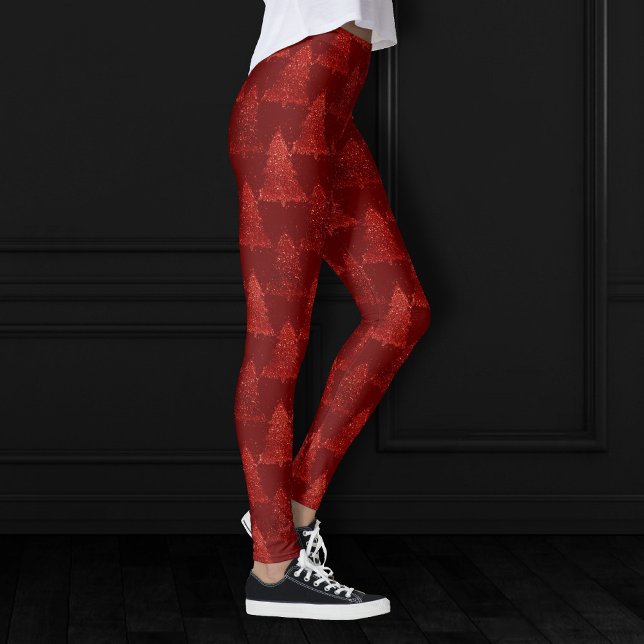 Leggings Árbol de Navidad clásico | Rojo de cardenales rico (Subido por el creador)