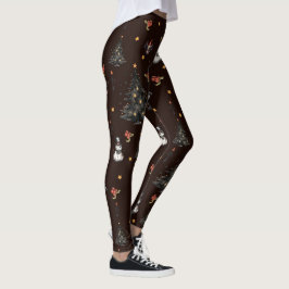 Leggings Árbol de Navidad gótico Animales de Hombre de Niev