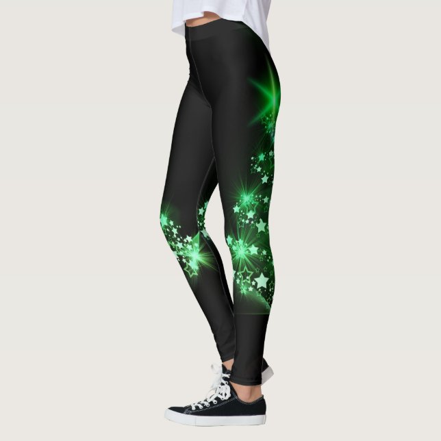 Leggings Árbol de navidad verde en negro (Izquierda)
