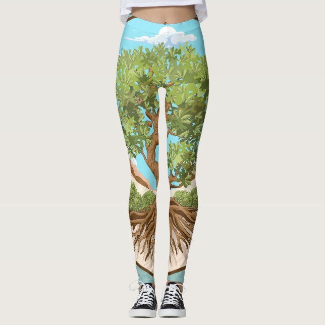 Leggings Árbol de oliva Símbolo de paz en tierra palestina  (Anverso)