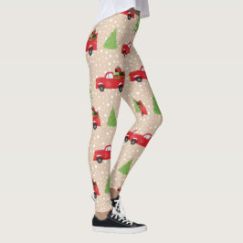 Leggings Árbol de vacaciones con patrón de Navidades de cam