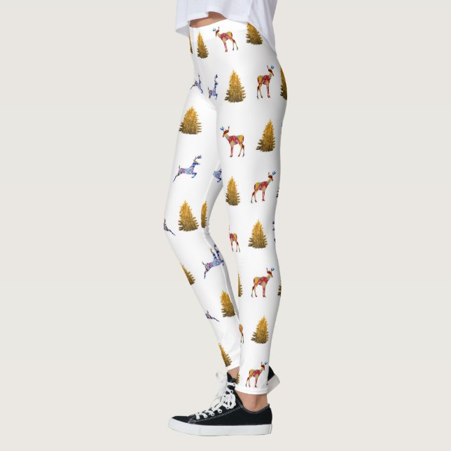 Leggings Árbol de vacaciones de renos (Izquierda)