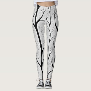 Leggings Árbol de vida negro y blanco