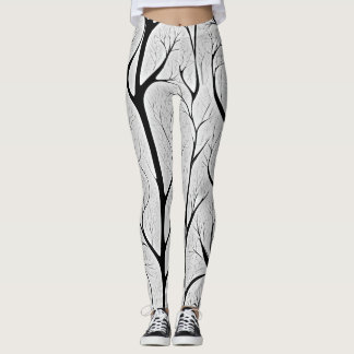 Leggings Árbol de vida negro y blanco