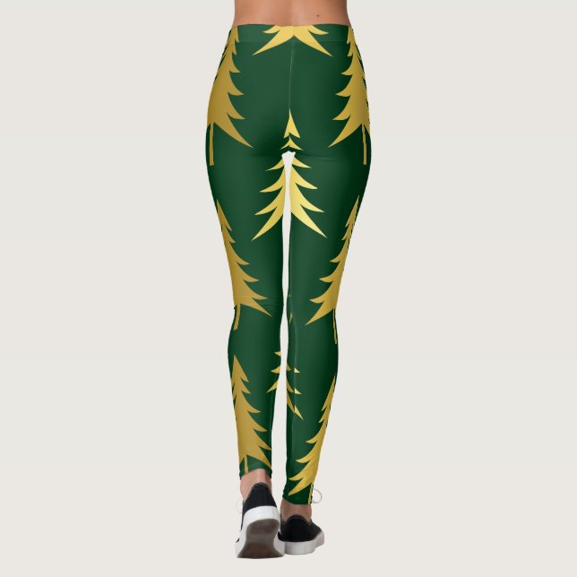 Leggings Árboles de aves doradas (Reverso)