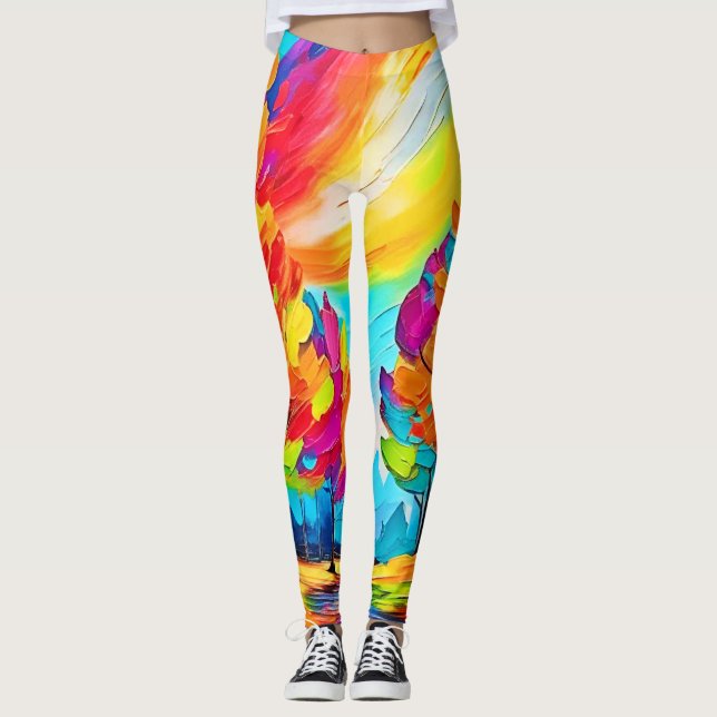 Leggings Árboles del arcoiris: Vivid Forest (Anverso)