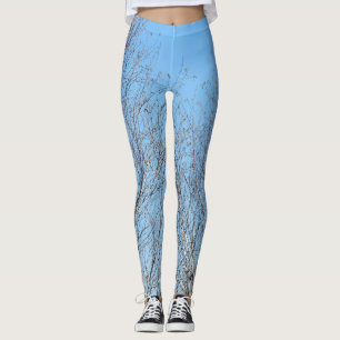 Leggings Árboles del invierno contra el cielo azul