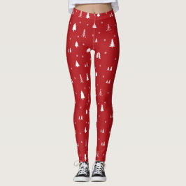 Leggings Árboles navideños y lentes de copas de nieve