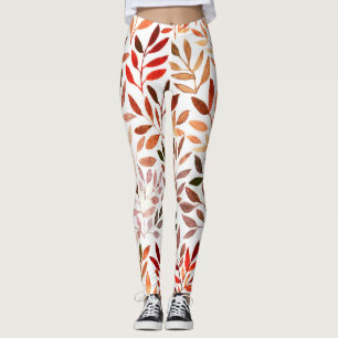 Leggings Árboles retro, acuarela sin costuras.