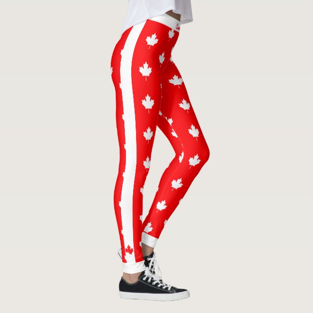 Leggings Arce canadiense sobre rojo y blanco (Derecha)
