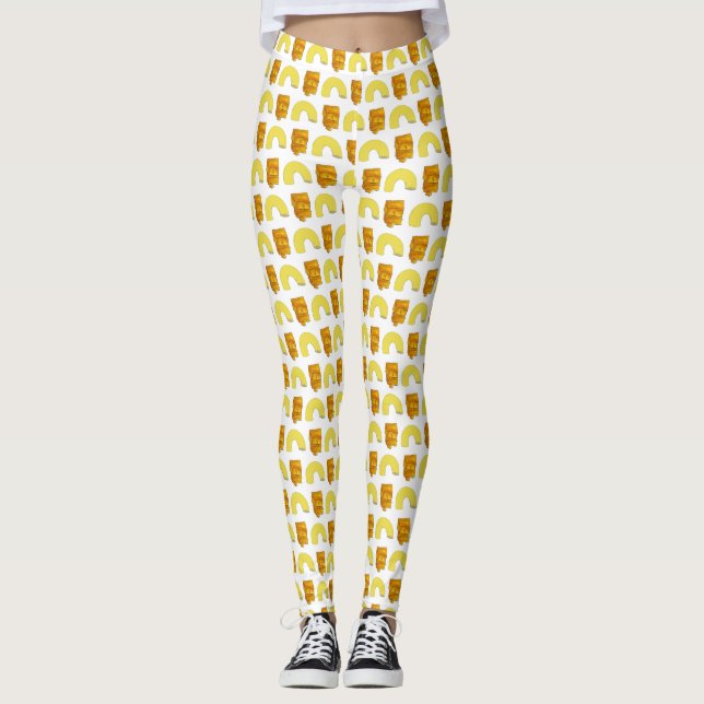 Leggings Arco de comida Elbow Macaroni Cheddar Mac & Cheese (Anverso)