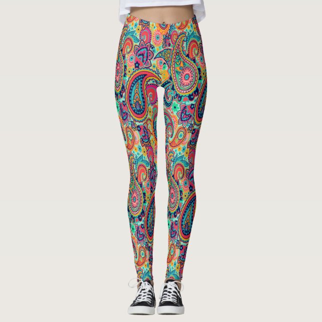Leggings Arco iris brillante Paisley (Anverso)