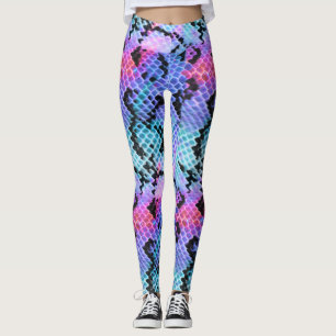 Leggings Arco iris colorido azul púrpura del rosa de la