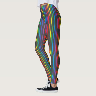 Leggings Arco iris de la tela a rayas
