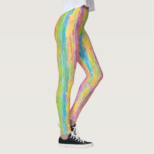 Leggings Arco iris divertido y extravagante Estriba patrón  (Derecha)